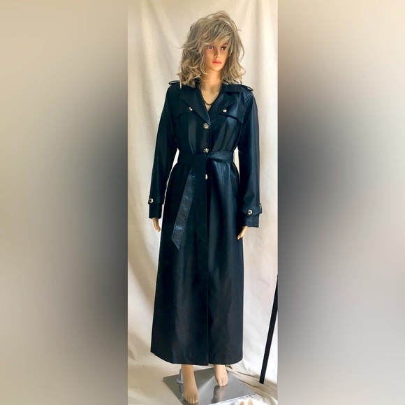 Trending. classy mob wife attire. softest faux-leather, trench. NWT, S, blingy - Picture 15 of 15